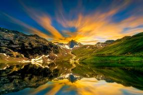 sunset dusk scenery picture