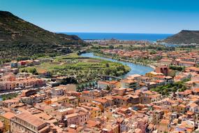 Bosa Italy City red roof