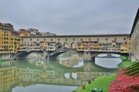 old bridge over the river in the city