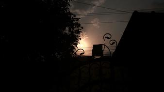 bright moon over the house