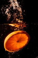 slice of orange in water