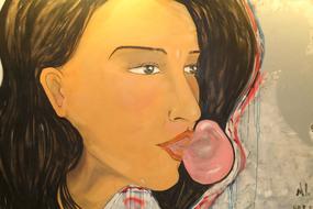Murals Woman Chewing Gum