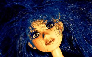 Doll Blue Hair Wuschelig