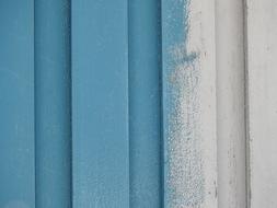 blue wooden fence close up