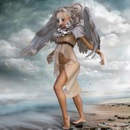 owl wing feather woman girl