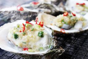 garlic and oysters dish