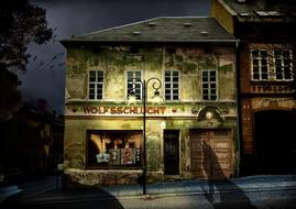 mystical image of a house with ghosts