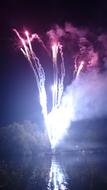 festive fireworks in the air