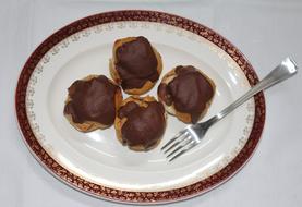 Chocolate chip cookies on plate