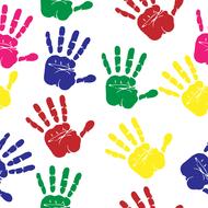 hands prints colourful