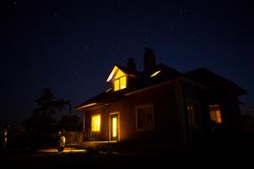 House Under The Stars Starry Sky