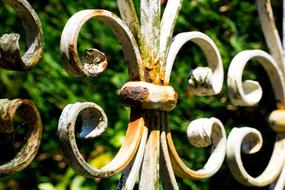 rusty old fence with a pattern
