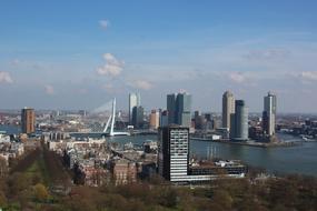 Rotterdam Euromast Erasmus Bridge