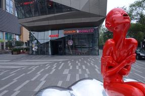 Sculpture red man