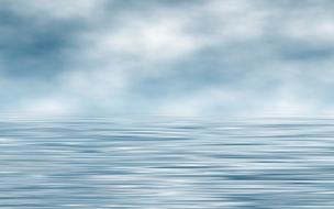 computer generated image of a calm sea and cloudy sky