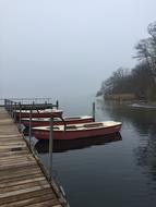 wooden boat at the river wharf