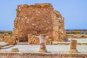 antique ruins in an archaeological park in Paphos, Cyprus