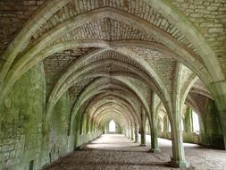 arches of a gothic medieval monastery