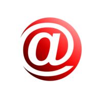 twisted letter a on the red circle