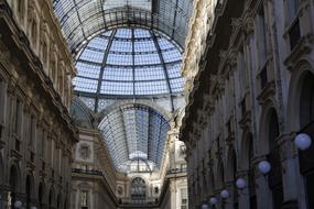 photo of the interior in the Gallery of Victor Emanuel II, Milan