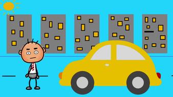 kids tv yellow car drawing