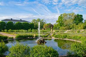 beautiful city fountain in the park