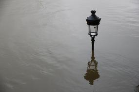 street lamp in the pond