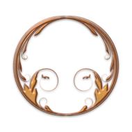 circles gold art deco style frame
