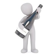 model of a man with a bottle
