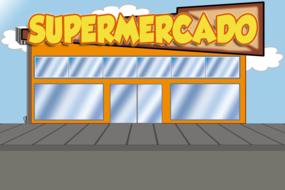 color drawing of a supermarket