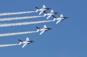 show of flying planes in the sky