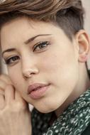 Beautiful girl with plump lips