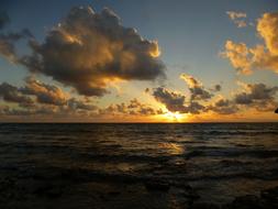 Beach at Sunset Sky