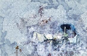 horse carriage ride art abstract drawing