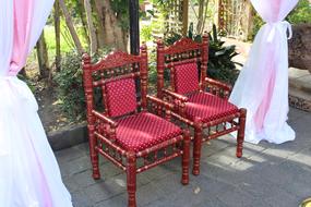 festive traditional wedding chairs