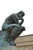 sculpture of a thoughtful philosopher