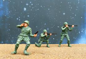 figurines of soldiers in action