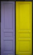 photo of white and yellow doors