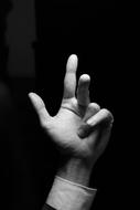 Hand Black And White Left