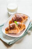sweet milk and croissants