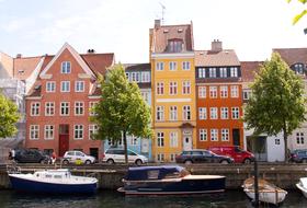 colored houses on square street