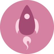 icon of a pink rocket taking off