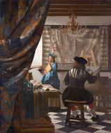 artist depicts a woman on a canvas
