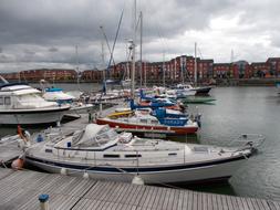 yachts at the wooden harbor