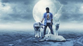 man and Wolf Bluemoon