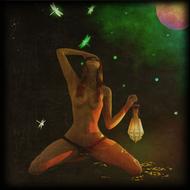 Woman Kneeling Lantern