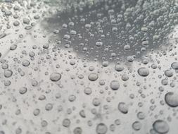 Large raindrops on the window