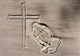 Praying Hands Religious Stone