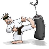 karate kick on the pear martial art