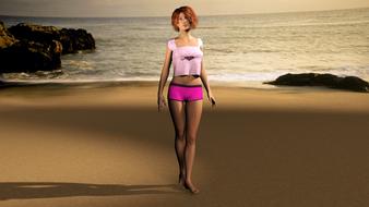 woman beach vacations sea
